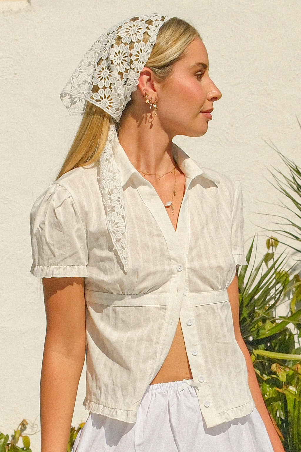 Daisy Lace Headscarf
